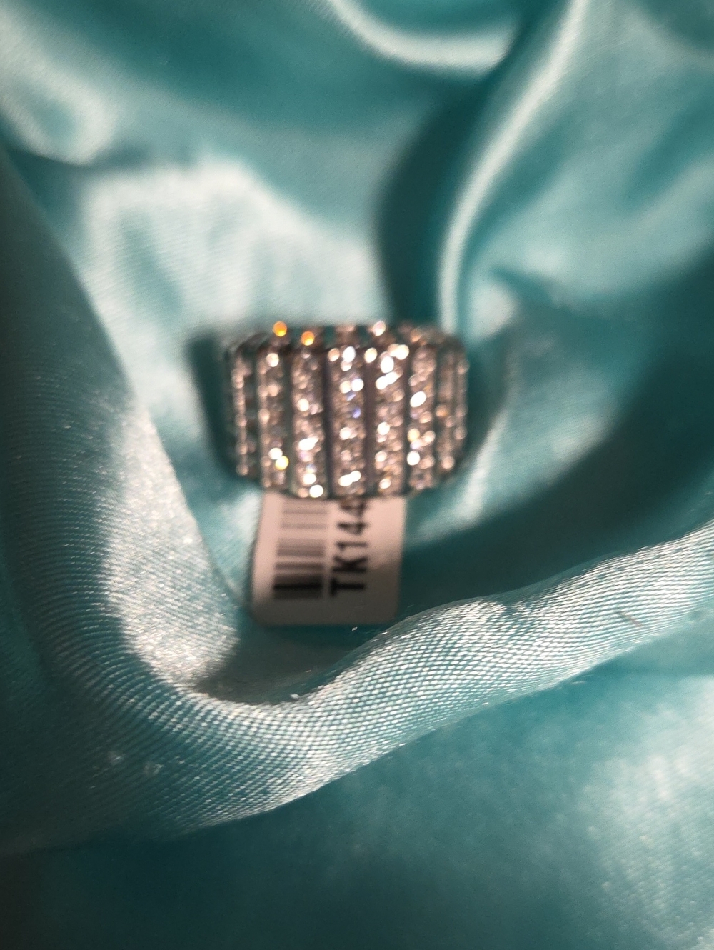 Sparkling Silver-Tone Diamond Band Ring - Women's Jewelry Size 7
